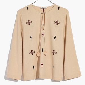 Madewell Embroidered Fringe Top NWT sz S